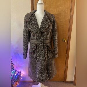 Christopher & Banks Womens Long  Vintage Inspired Wool Blend Coat